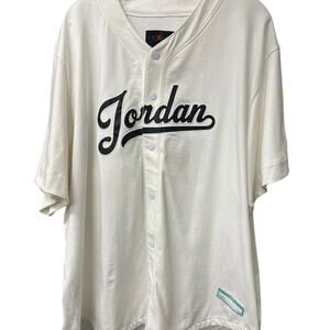 Jordan Brand White Script Baseball Jersey XXL Loose Fit